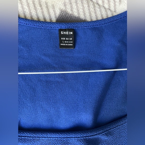 Long sleeve crop top - Royal Blue - Size Large - Picture 2 of 4